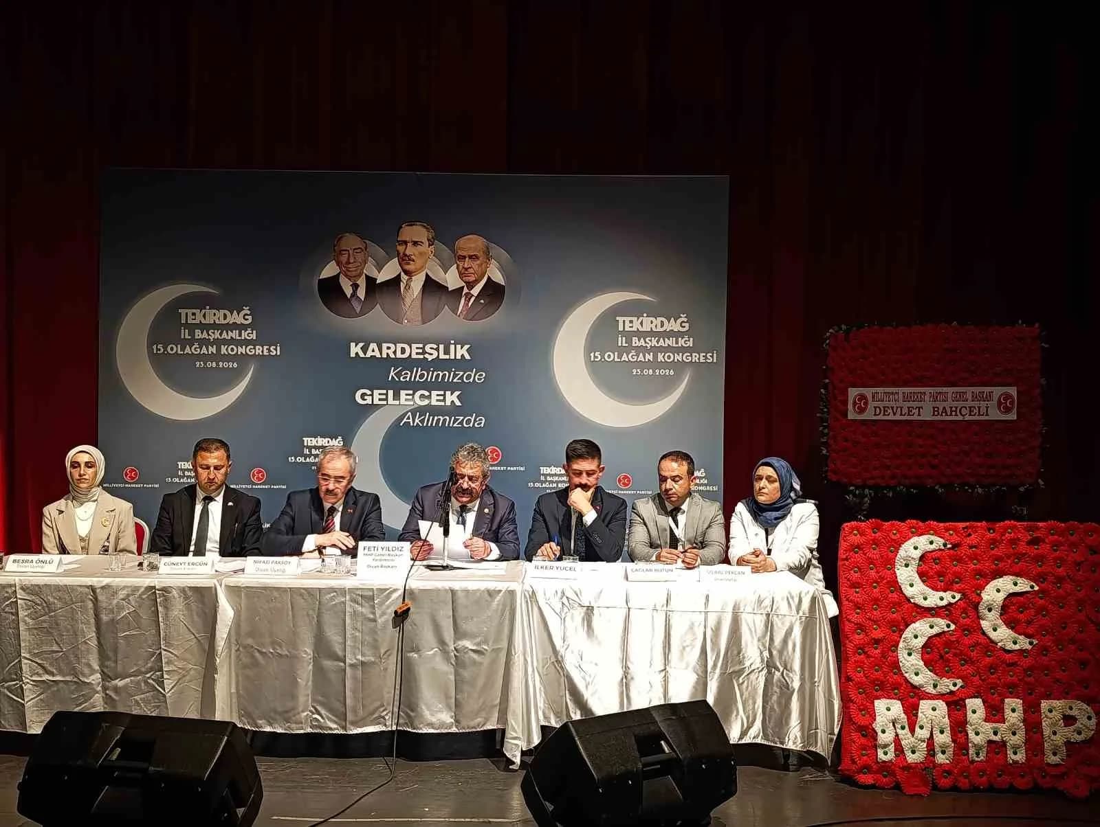 MHP TEKİRDAĞ İL BAŞKANLIĞI 15. OLAĞAN İL KONGRESİ, YAHYA KEMAL BEYATLI KÜLTÜR MERKEZİ'NDE YAPILDI.