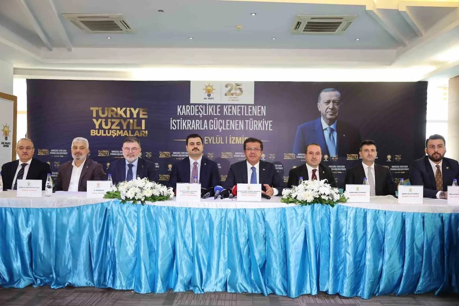 AK PARTİ GENEL MERKEZİ TARAFINDAN DÜZENLENEN ‘TÜRKİYE YÜZYILI BULUŞMALARI’ KAPSAMINDAKİ SAHA PROGRAMI İZMİR’DE BAŞLADI. KENTİN 30 İLÇESİNDE EŞ ZAMANLI OLARAK YÜRÜTÜLECEK SAHA ÇALIŞMALARI ÖNCESİNDE AK PARTİ İZMİR İL BAŞKANLIĞINDA GENİŞ KATILIMLI BİR BASIN TOPLANTISI DÜZENLENDİ.