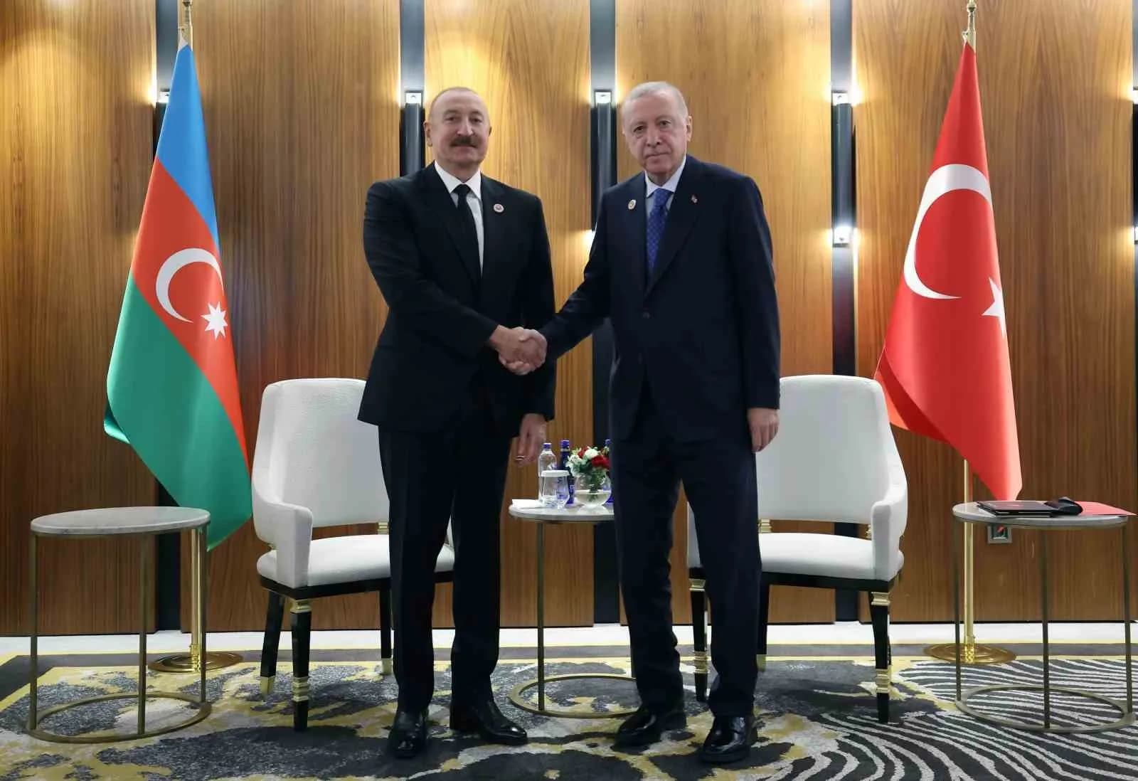 CUMHURBAŞKANI RECEP TAYYİP ERDOĞAN, BİŞKEK'TE AZERBAYCANLI MEVKİDAŞI İLHAM ALİYEV İLE BİR ARAYA GELDİ.