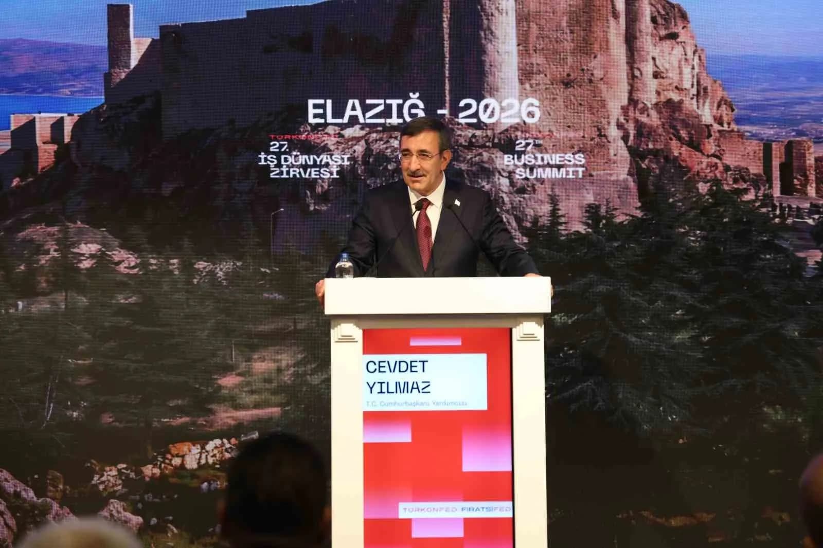 ELAZIĞ'DA TÜRKONFED 27. İŞ DÜNYASI ZİRVESİ'NE KATILAN CUMHURBAŞKANI YARDIMCISI CEVDET YILMAZ AÇIKLAMALARDA BULUNDU.