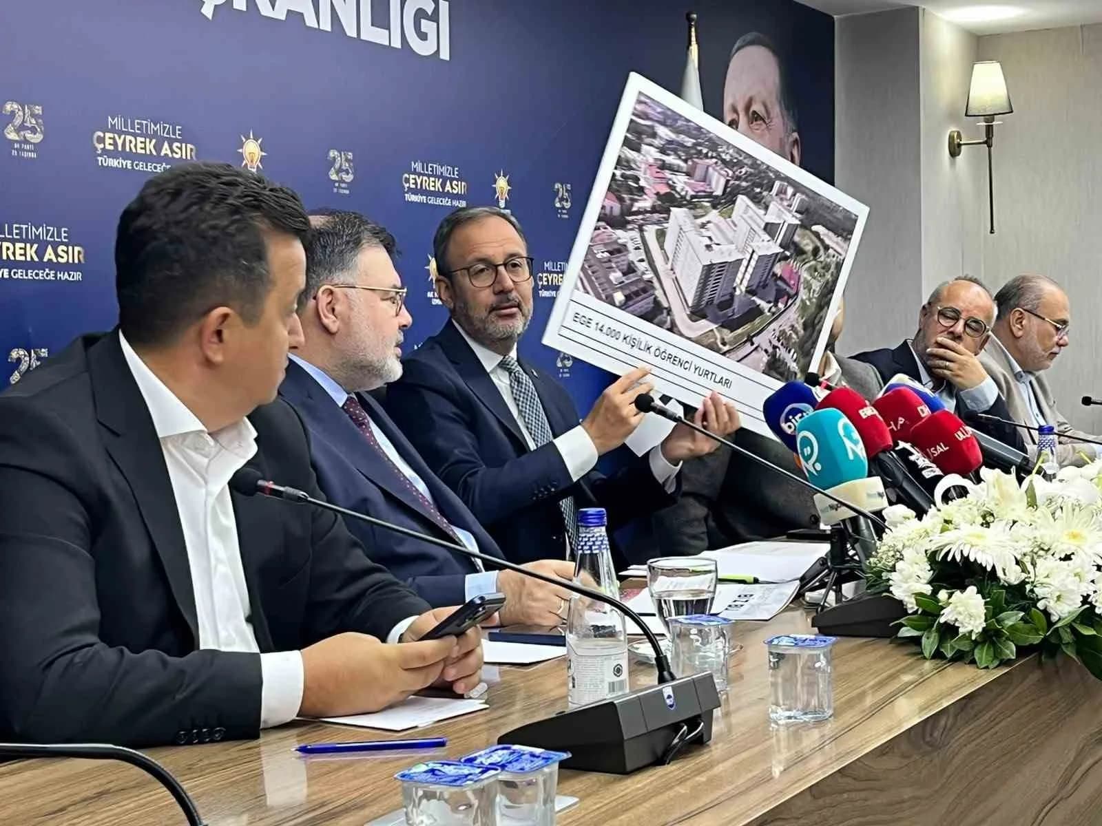 ÖNCEKİ DÖNEM GENÇLİK VE SPOR BAKANI VE AK PARTİ İZMİR MİLLETVEKİLİ MEHMET KASAPOĞLU, İZMİR'DEKİ ÖĞRENCİ YURTLARININ KAPASİTESİNDE YÜZDE 460 ARTIŞ SAĞLANDIĞINI BELİRTEREK, TÜRKİYE'DEKİ YURT ALTYAPISININ DÜNYADAKİ BEŞ YILDIZLI OTEL ZİNCİRLERİYLE REKABET EDECEK SEVİYEYE GELDİĞİNİ VURGULADI.