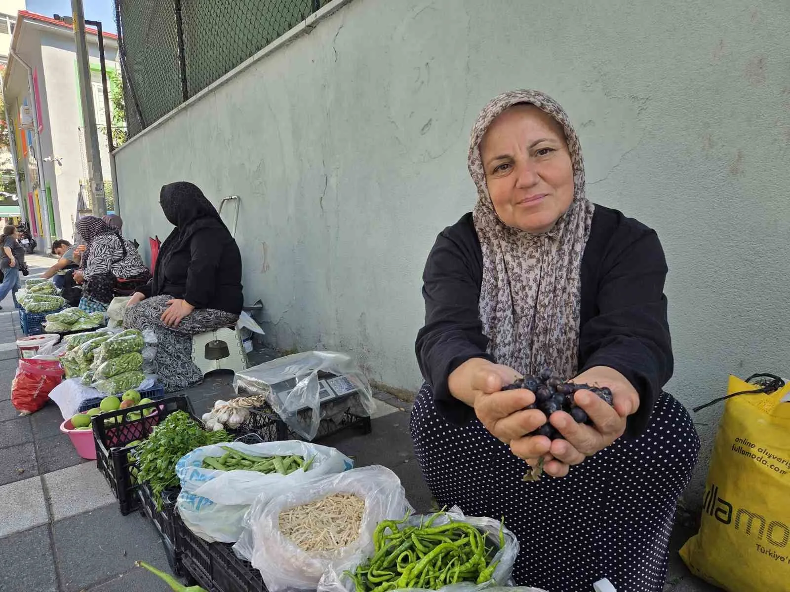 SAMSUN’DA EV KADINLARI, EKONOMİK GELİR SAĞLAMAK AMACIYLA KALDIRIM ÜZERİNE KURDUKLARI PAZARDA BAMYA SATARAK KAZANÇ ELDE ETMEYE ÇALIŞIYOR. BOYUTU KÜÇÜLDÜKÇE FİYATI ARTAN BAMYANIN KİLOGRAMI ORTALAMA 200-250 TL’DEN SATILIYOR.