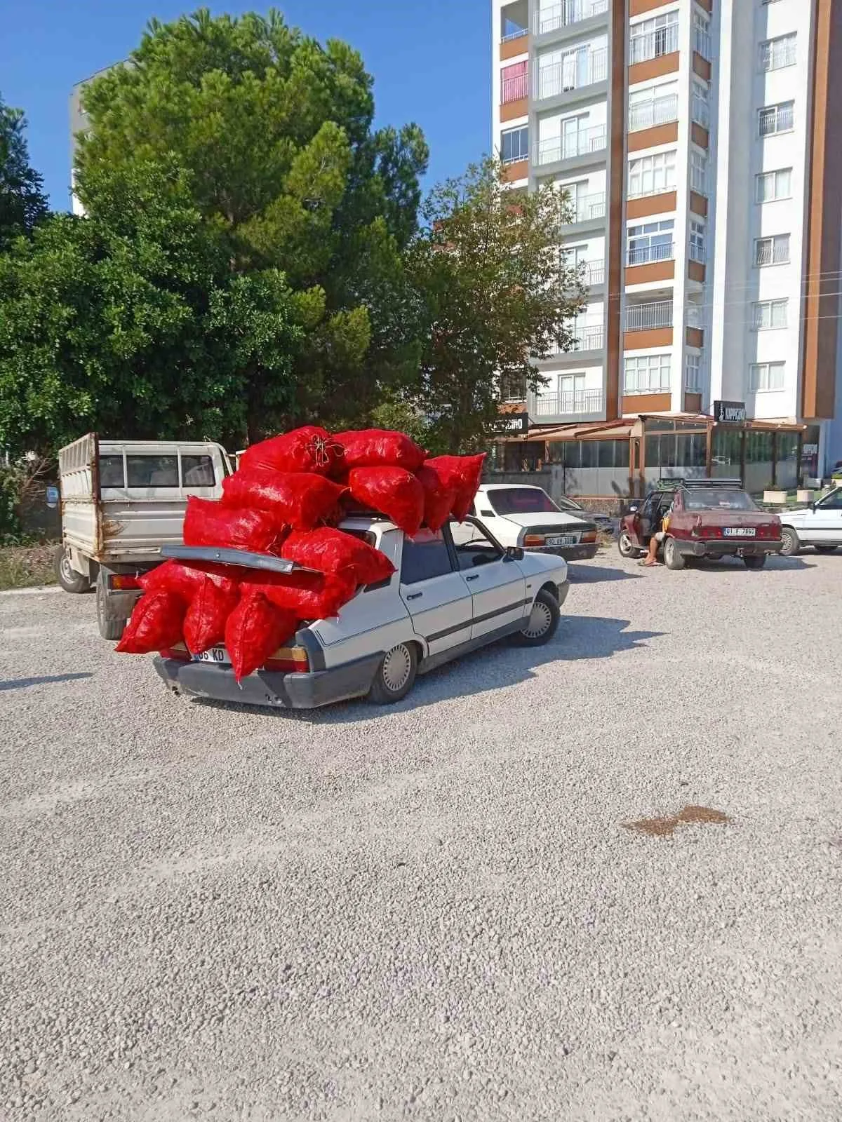KOZAN İLÇESİNDE BAŞLAYAN SALÇALIK BİBER SEZONUNDA VATANDAŞLARIN ÇUVALLARLA ALDIKLARI BİBERLERİ TOROS OTOMOBİLLERİN BAGAJ VE TAVANINDA TAŞIMASI İLGİNÇ GÖRÜNTÜLER OLUŞTURDU.