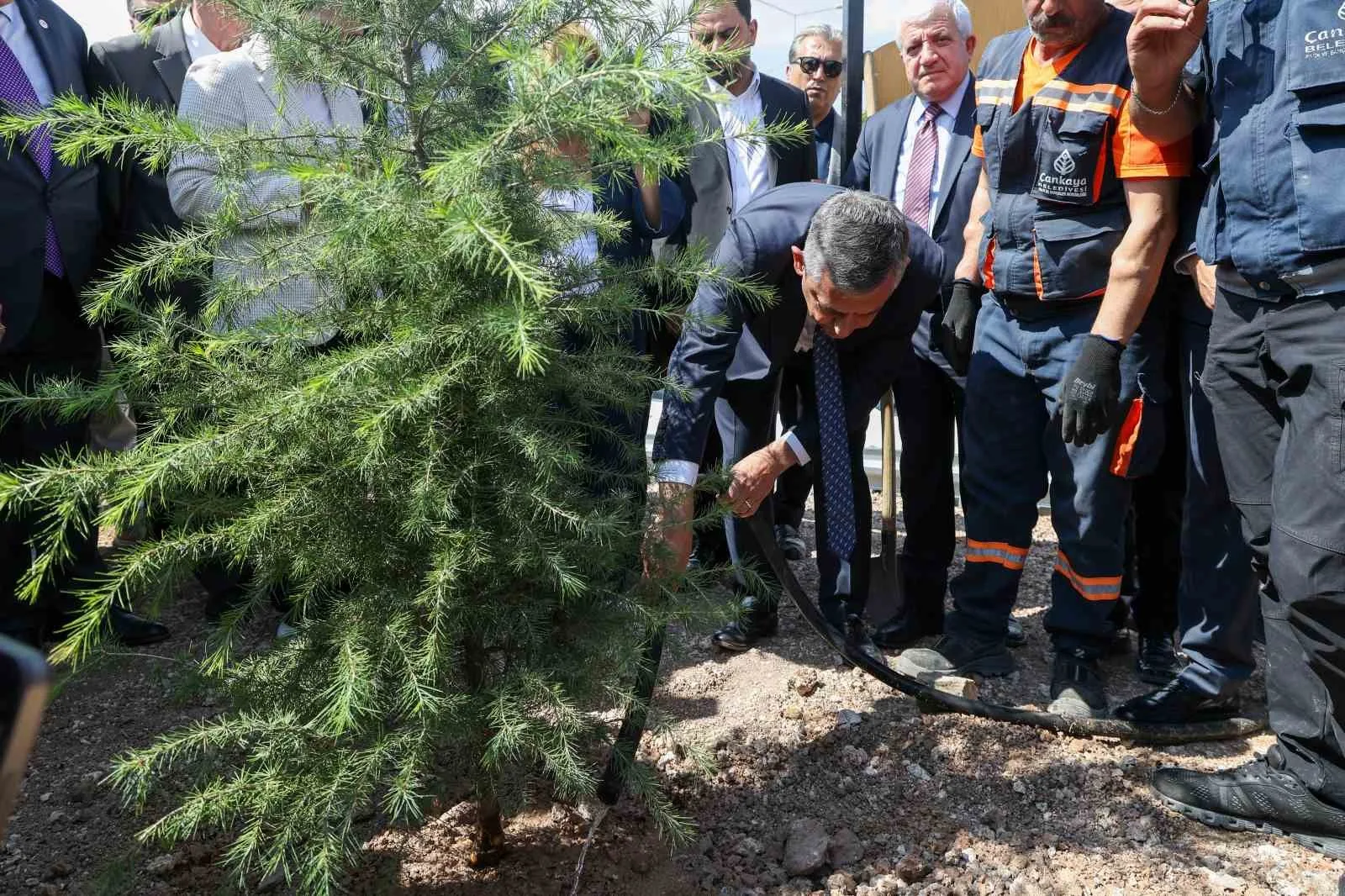 YENİ PARTİ GENEL BAŞKANI ÖZGÜR ÖZEL, ANKARA ÇANKAYA'DA BULUNAN YENİ PARTİ GENEL MERKEZİ'NDE GERÇEKLEŞTİRİLEN FİDAN DİKME TÖRENİNE KATILDI.
