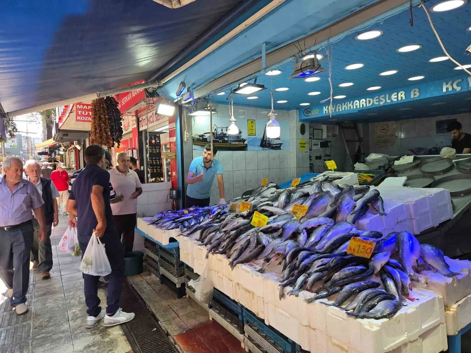SAMSUN’DA BALIK TEZGAHLARI, GEÇEN YILLARIN AYNI DÖNEMİNE KIYASLA PALAMUTLARLA DOLUP TAŞIYOR.
