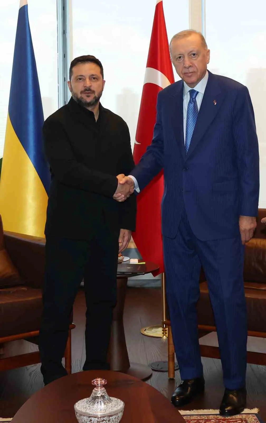 CUMHURBAŞKANI RECEP TAYYİP ERDOĞAN, NEW YORK'TA UKRAYNA BAŞBAKANI VLADİMİR ZELENSKİY'İ KABUL ETTİ.