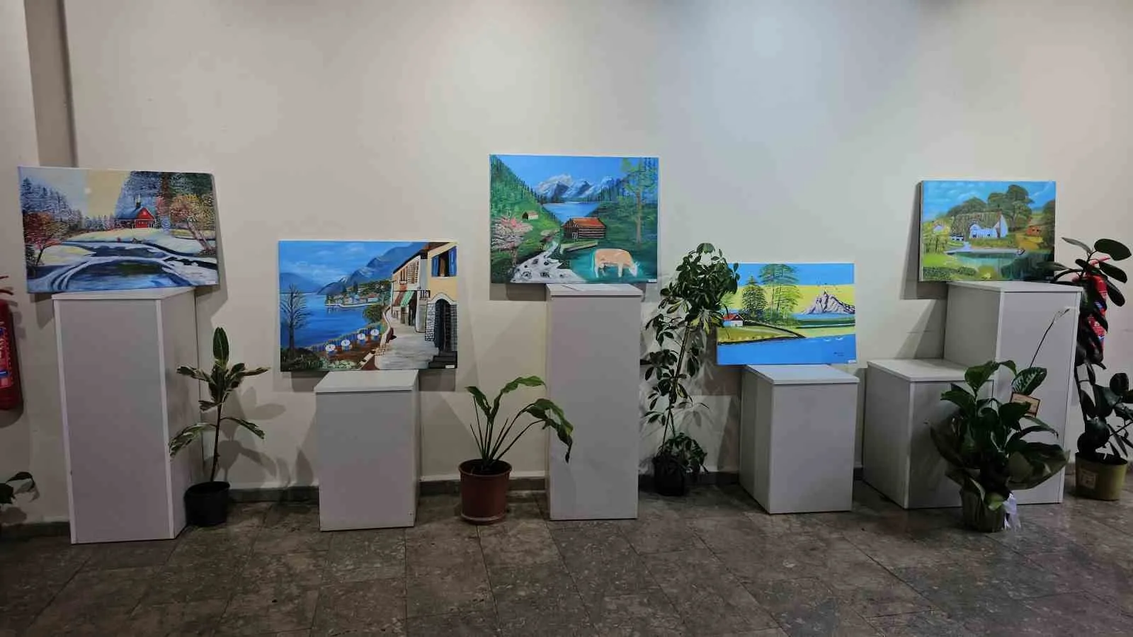 ZONGULDAK'TA TELEVİZYONDAKİ RESİM PROGRAMLARINI İZLEYEREK SANAT HAYATINA ADIM ATAN 81 YAŞINDAKİ ŞAHİNDE ERMİŞ, İLK SERGİSİNDEN 20 YIL SONRA İKİNCİ KİŞİSEL SERGİSİNİ SANATSEVERLERLE BULUŞTURDU.