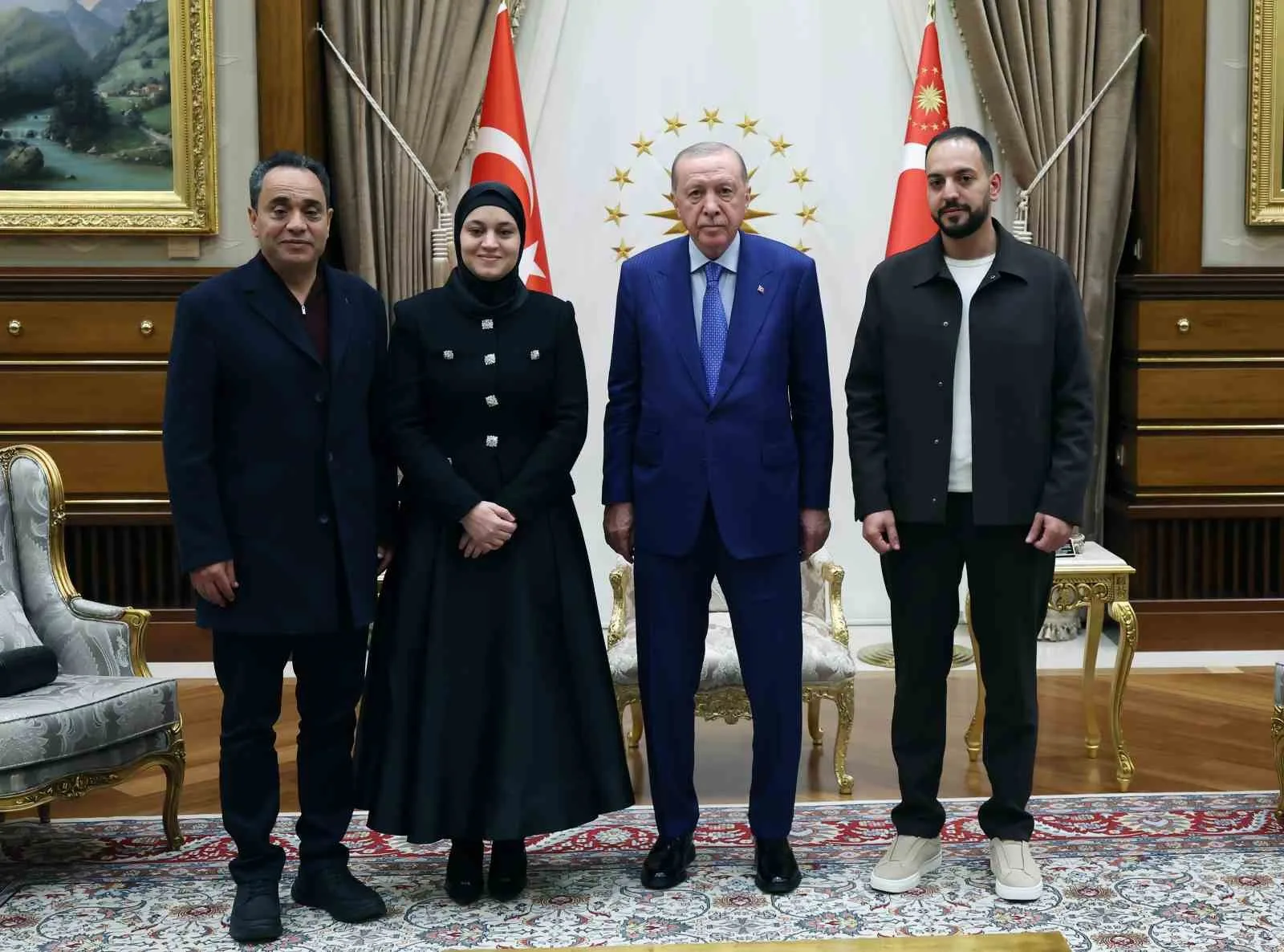 CUMHURBAŞKANI RECEP TAYYİP ERDOĞAN, FİLİSTİNLİ HİND RAJAB'IN AİLESİNİ KABUL ETTİ.