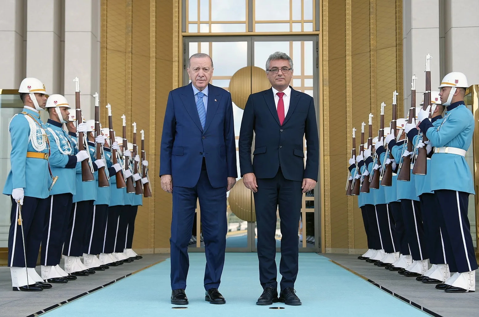 CUMHURBAŞKANI RECEP TAYYİP ERDOĞAN, TÜRK DEVLETLERİ TEŞKİLATI (TDT) DEVLET BAŞKANLARI 13. ZİRVESİ KAPSAMINDA ANKARA'DA BULUNAN KUZEY KIBRIS TÜRK CUMHURİYETİ (KKTC) CUMHURBAŞKANI TUFAN ERHÜRMAN İLE BİR ARAYA GELDİ.