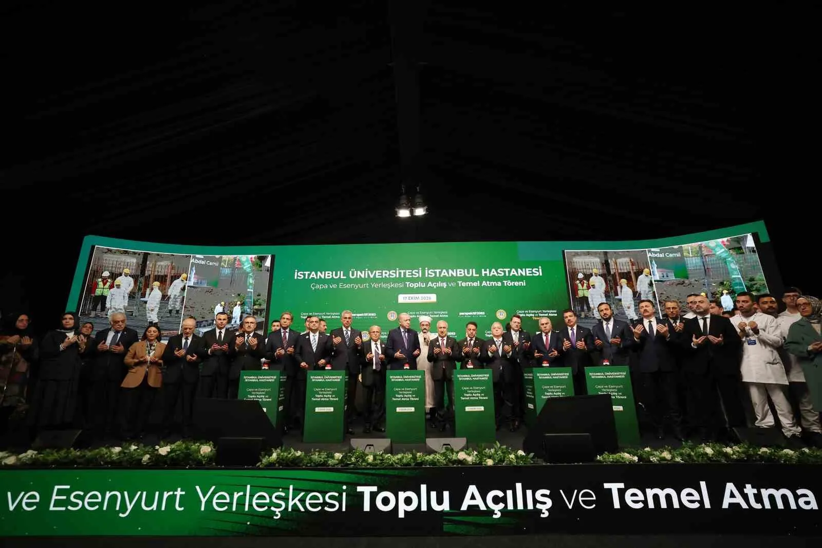 CUMHURBAŞKANI RECEP TAYYİP ERDOĞAN, İSTANBUL ÜNİVERSİTESİ HASTANESİ ÇAPA YERLEŞKESİ TOPLU TEMEL ATMA VE TOPLU AÇILIŞ TÖRENİ'NE KATILDI.