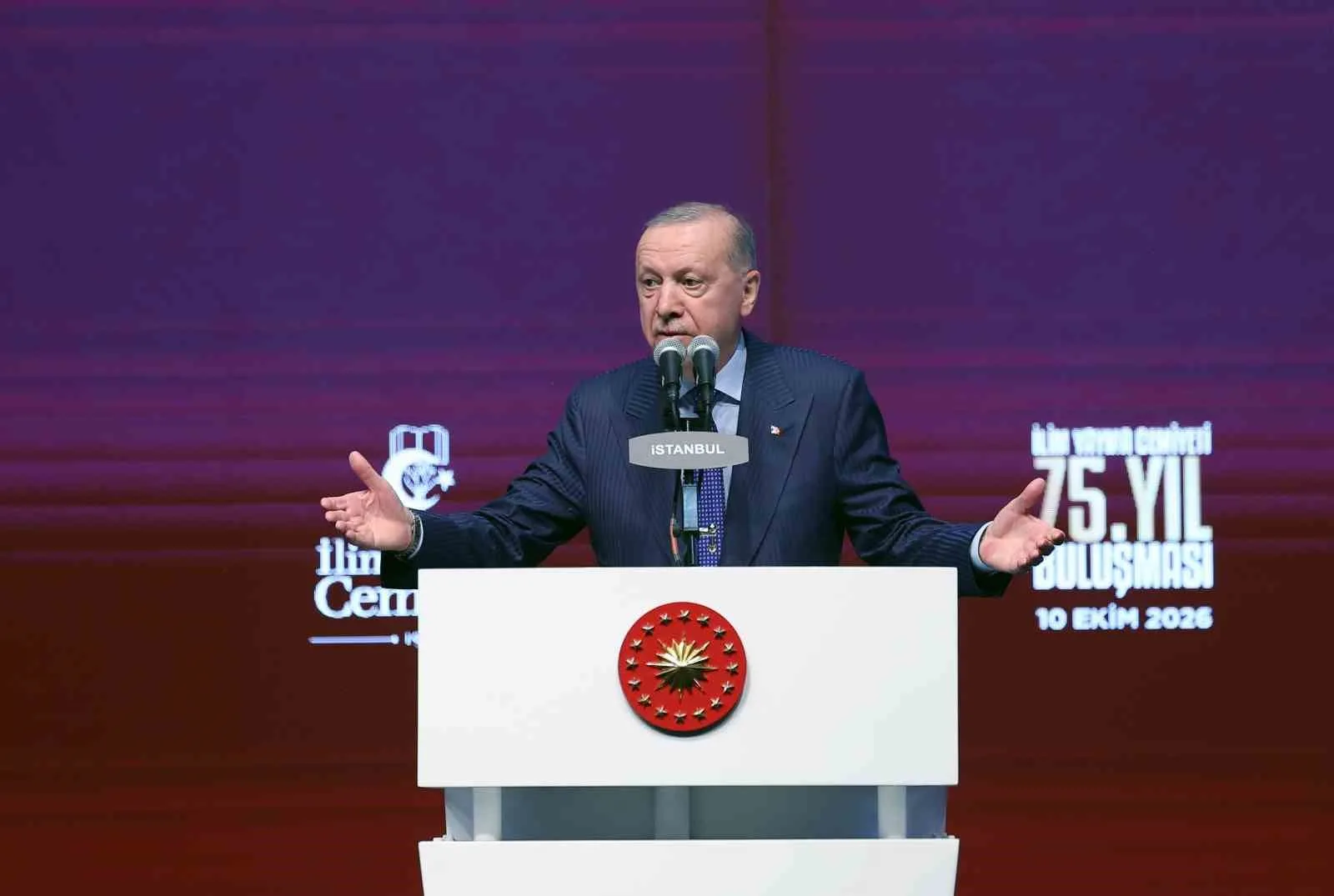 CUMHURBAŞKANI ERDOĞAN İLİM YAYMA CEMİYETİ 75 SENE EVVEL 68 İNANMIŞ YÜREĞİN TOPRAĞA DİKTİĞİ MÜTEVAZİ FİDAN, CENAB-I ALLAH'IN İNAYETİYLE BUGÜN GÖRKEMLİ BİR ÇINARA DÖNÜŞMÜŞTÜR. İLİM YAYMA’NIN TARİHİ TÜRKİYE’NİN TARİHİDİR" DEDİ.