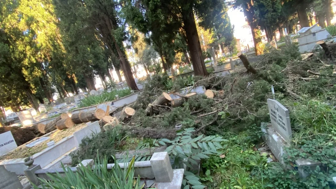 Şehir Mezarlığında Fırtınanın İzleri Silindi